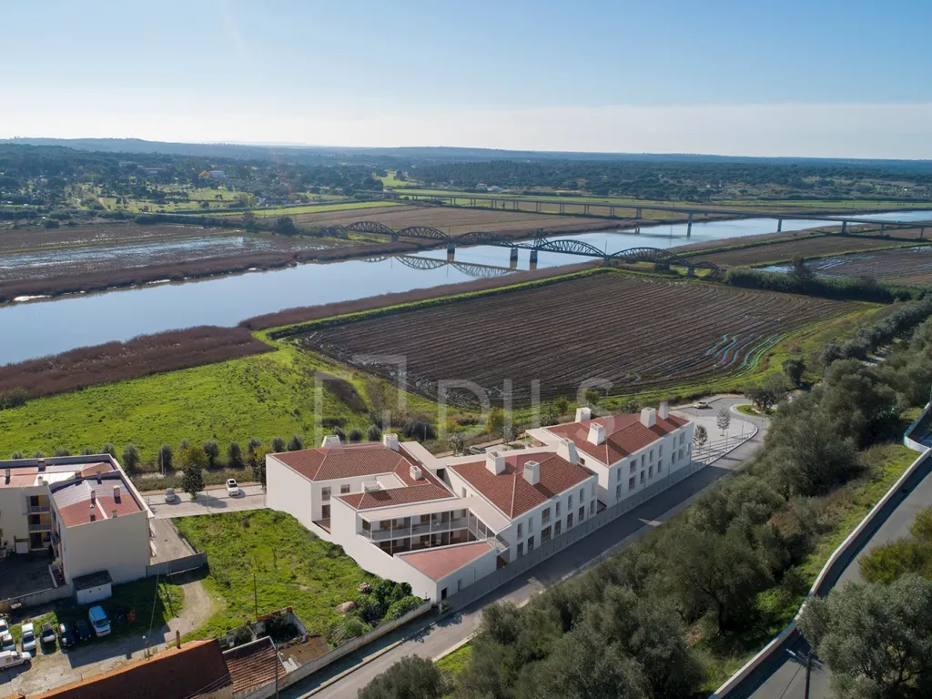 Vista aerea - T1 Apartment with River View in Alcácer do Sal