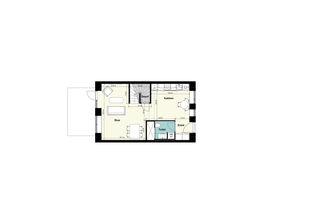 Plan - Four-Room Apartment in Taastrup