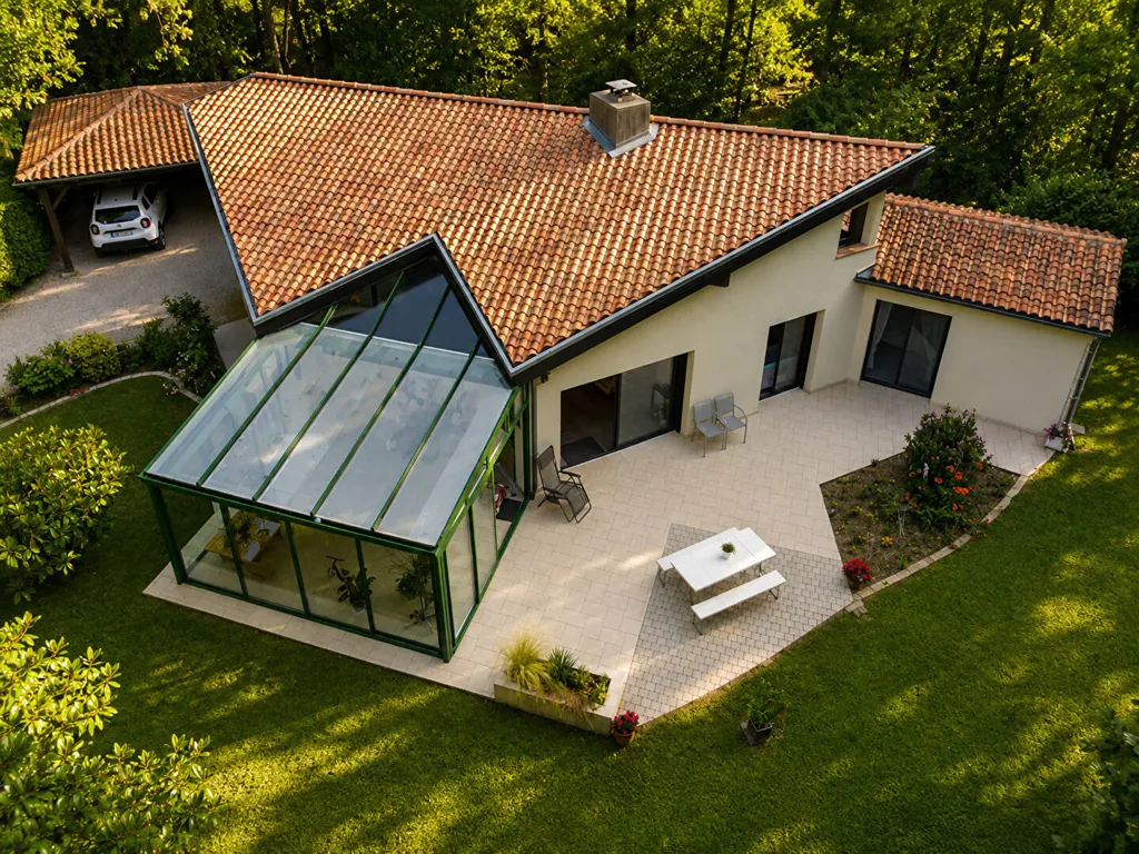 Vue aérienne - Villa avec jardin à Mignaloux-Beauvoir