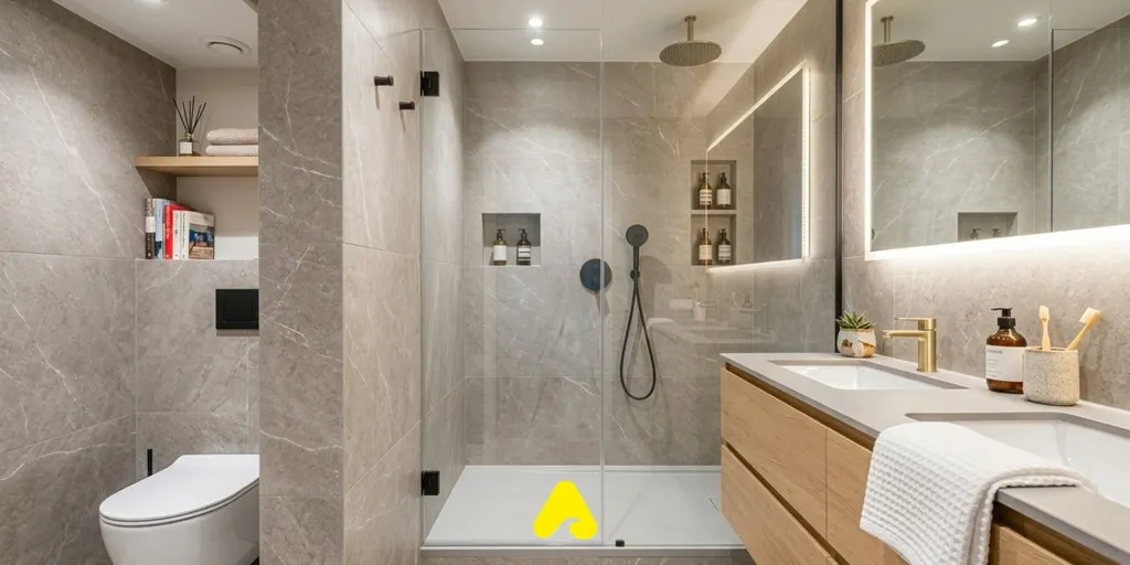 Salles de bain - Appartement Central avec Vue sur la Place à De Panne