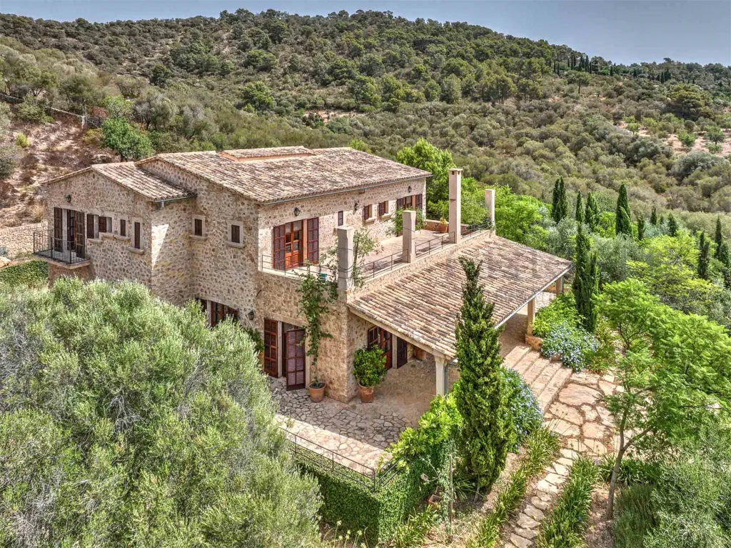 Vue aérienne - Stone Finca with Pool near Manacor