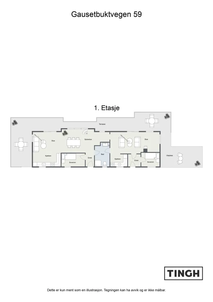 Planimetria - Seafront Cottage with Private Garden in Gausetbukta