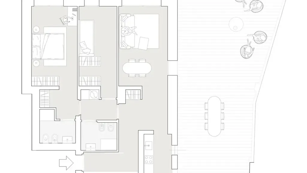 Plan - Modern Apartment with Terrace in Milan