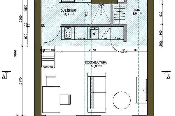 Plan - Loft-Style Flat with Garden in Tartu