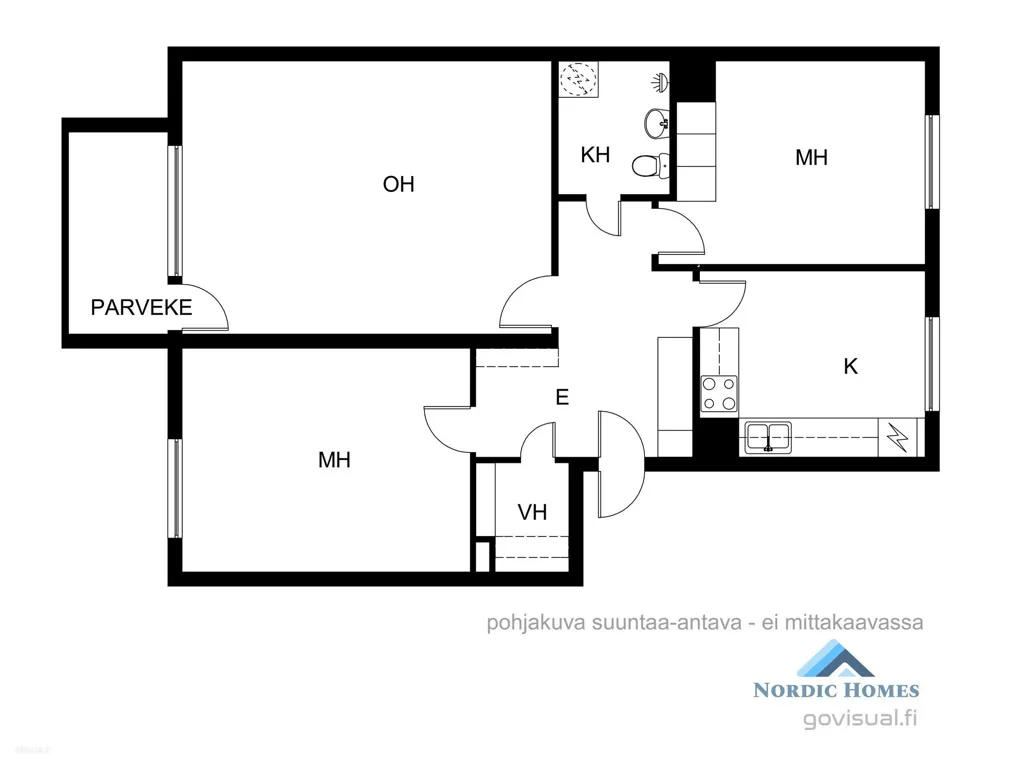 Plaan - Modernised Apartment with Balcony in Toijala