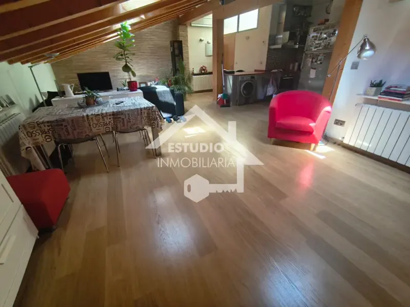 Dining Room - Modern Loft with Wood Beams in Logroño