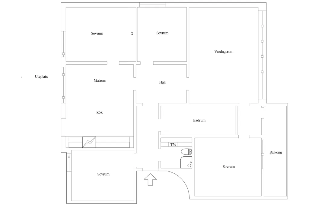 Plan - Renovated Penthouse with Balcony in Borås