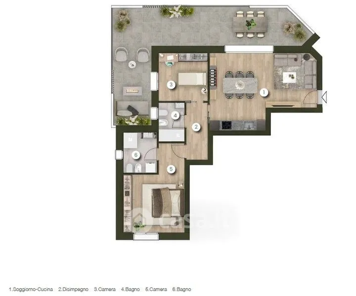 Plaan - New Triplex with Terrace in Nova Milanese