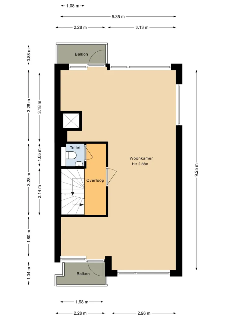 Floor Plan - Corner House with Energy Label A in Huizen