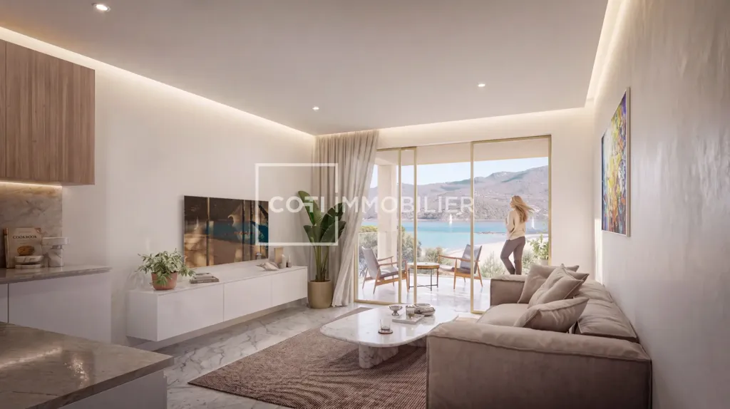 Séjour - Appartement T3 avec Vue Mer à Propriano
