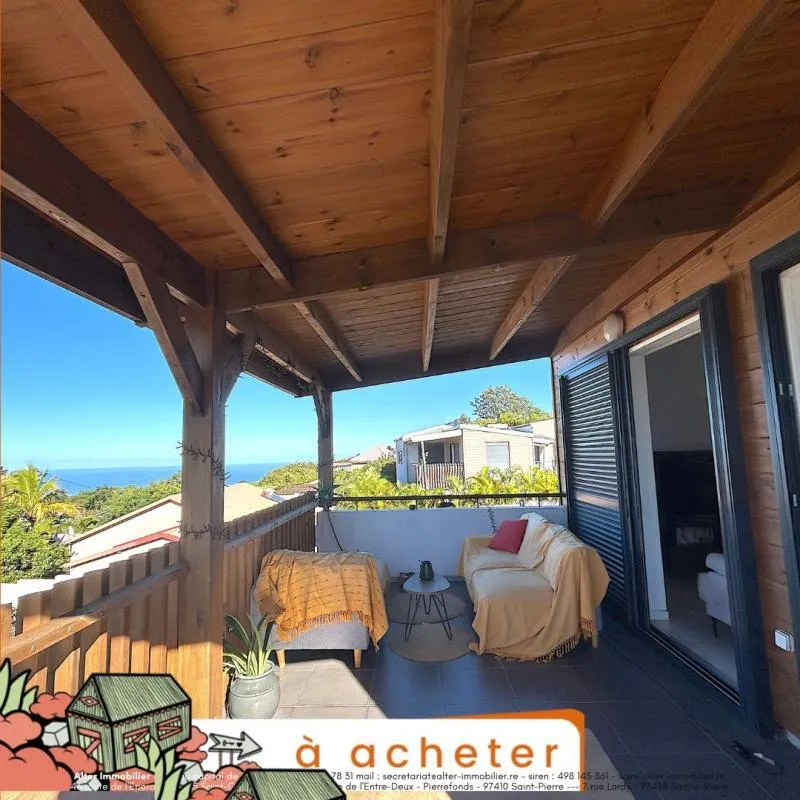 Terrasse - Appartement T2 avec Vue Mer aux Avirons