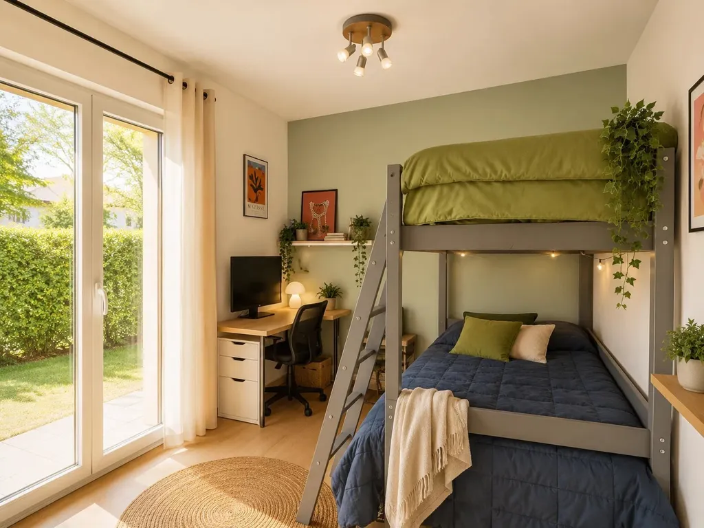 Chambres - Appartement T3 en RDC avec Jardin au Barp