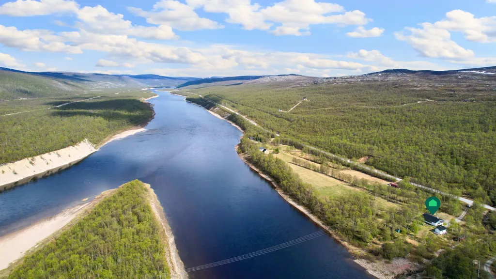 Vista aerea - Unique Lakeside Cottage with Teno River View in Utsjoki