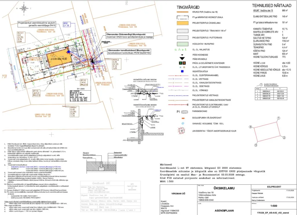 Plan - New Detached House with Balcony in Harku