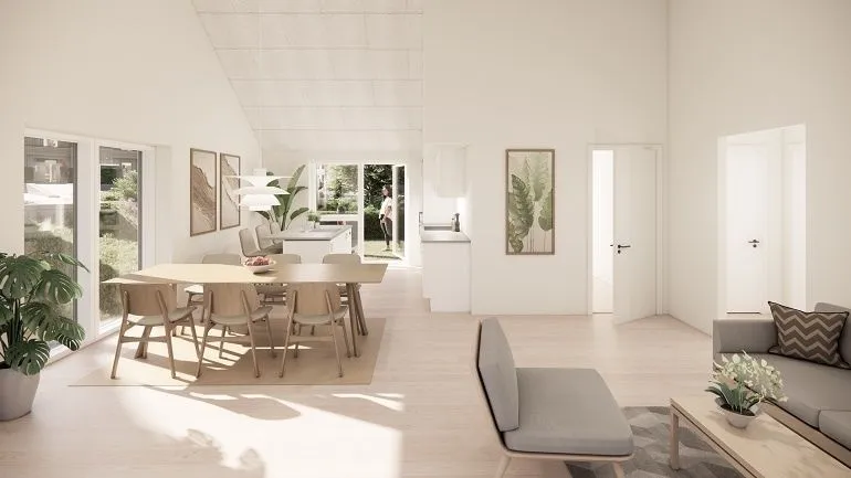 Modern 3-Bed Flat with Terrace in Årslev