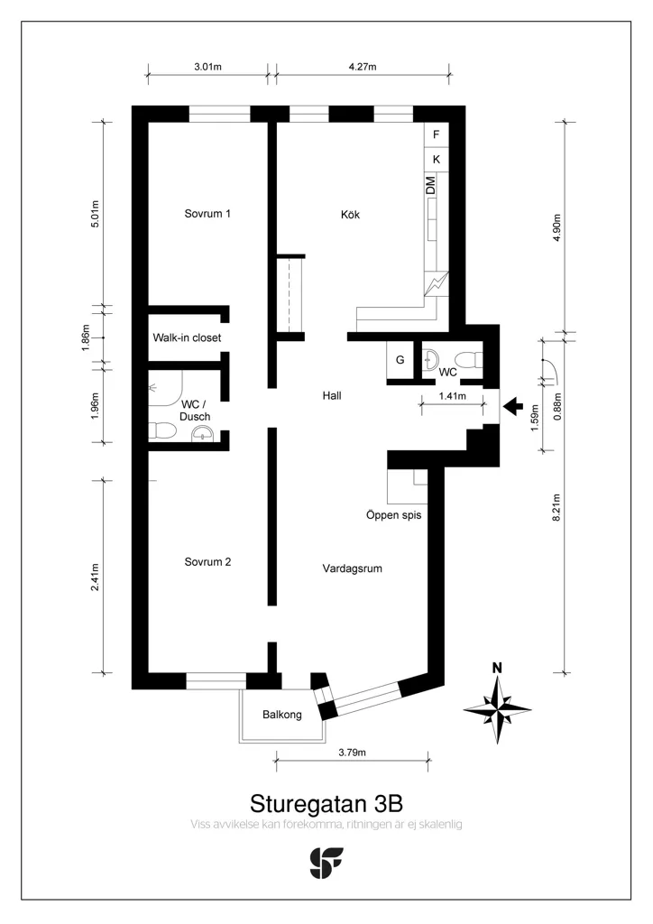Plan - Apartment with Cathedral View in Linköping Centre