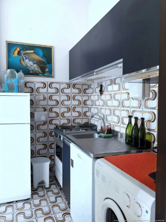 Cucina - Apartment with Sea View in Rapallo