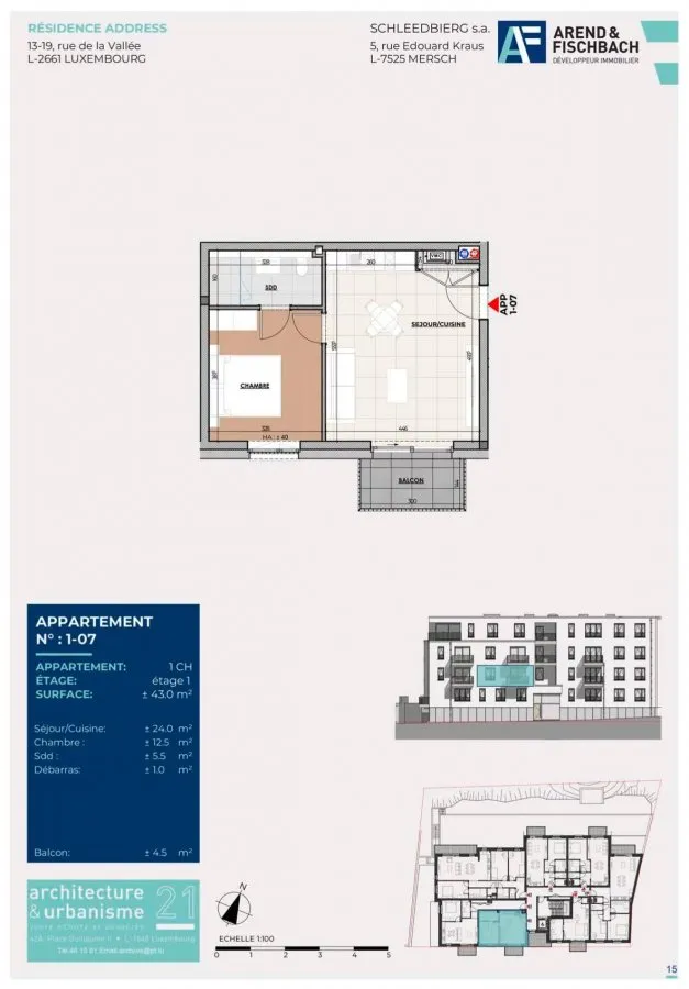 Plaan - New Apartment with Balcony in Hollerich