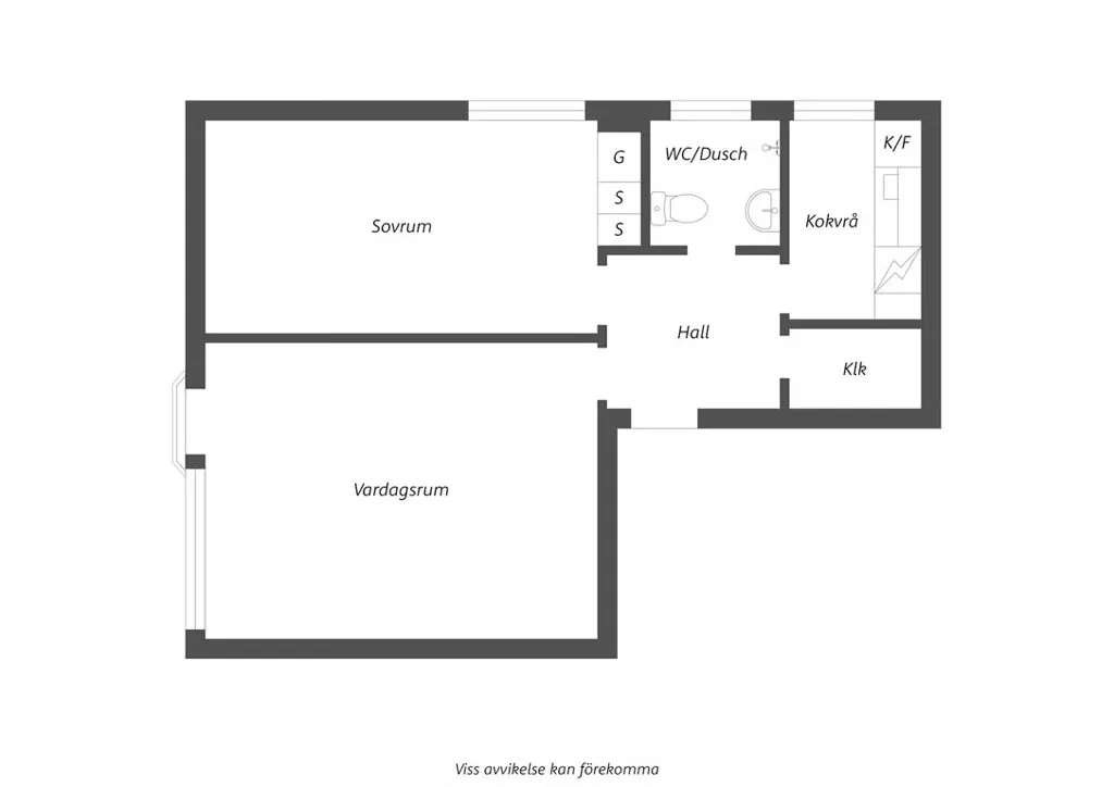 Planimetria - Modern Kitchen Flat in Gothenburg