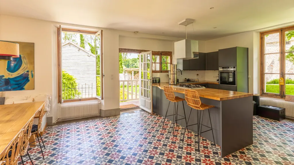 Kitchen - Renaissance Mill with Equestrian Facilities near Paris