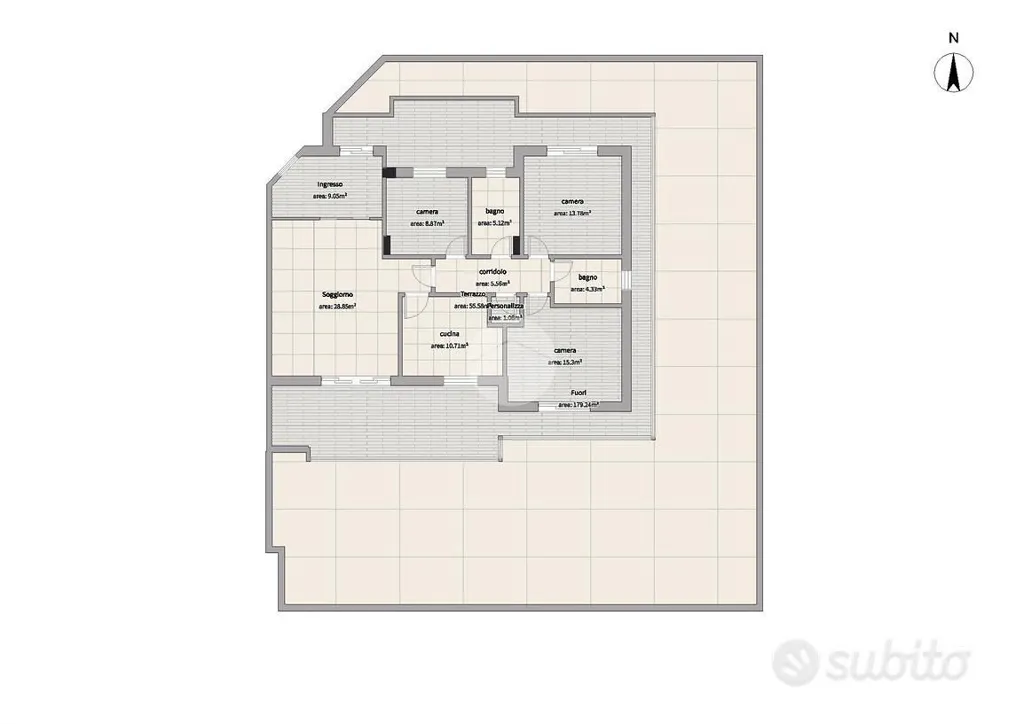 Plaan - Apartment with Garden in Viterbo
