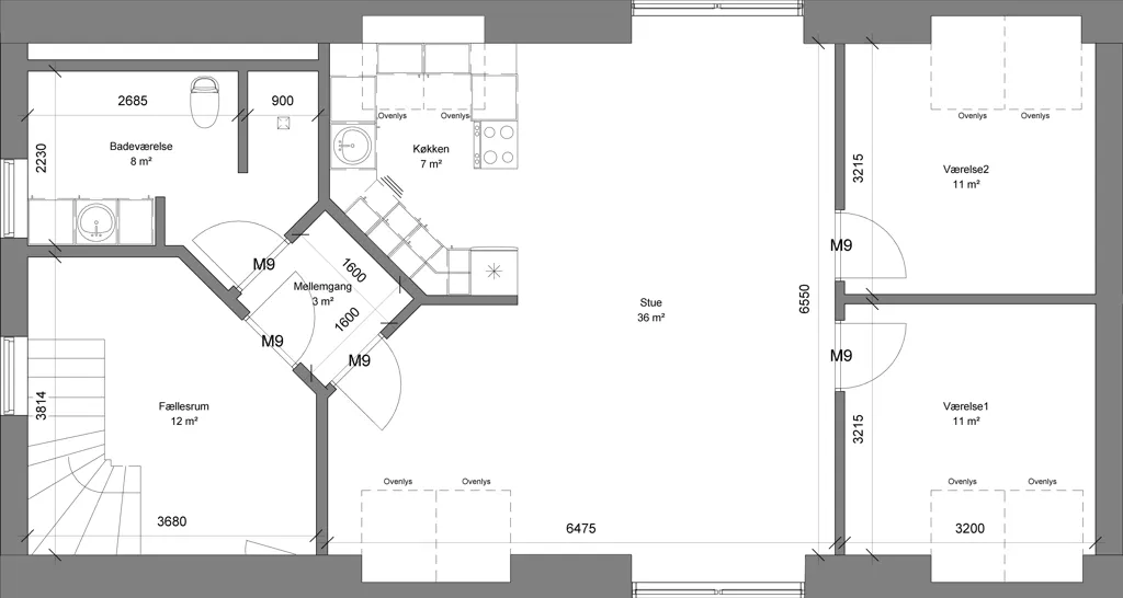 Plaan - Three-Bedroom Flat in Gandrup