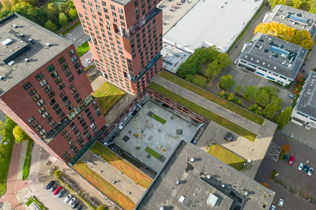 Vue aérienne - Studio Flat with Canal View in Utrecht