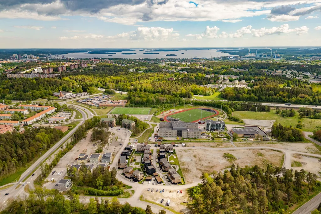 Aerial - Modern Flat with Balcony in Källtorp, Västerås