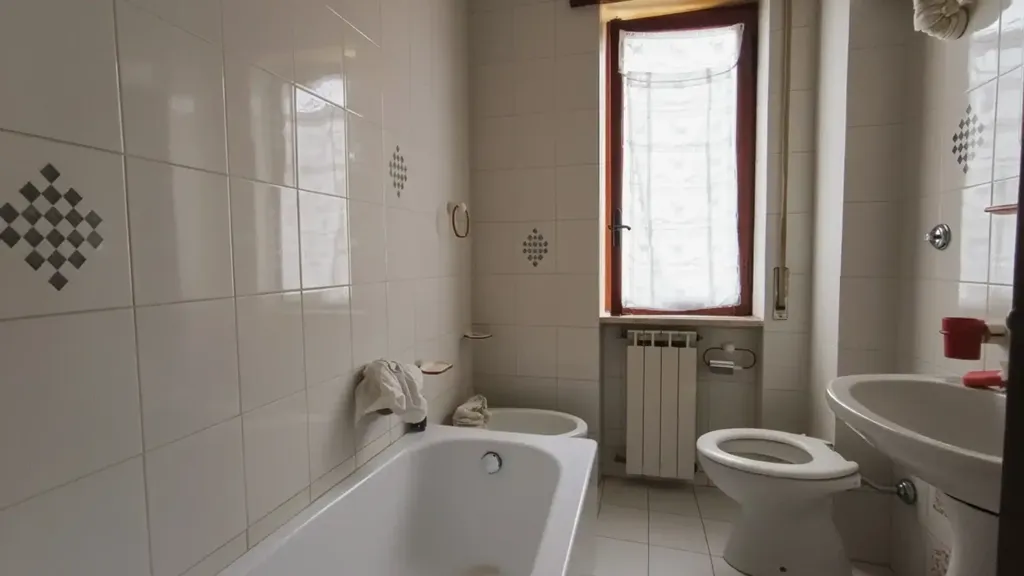 Salles de bain - Three-Bedroom Apartment with Balcony in Solofra