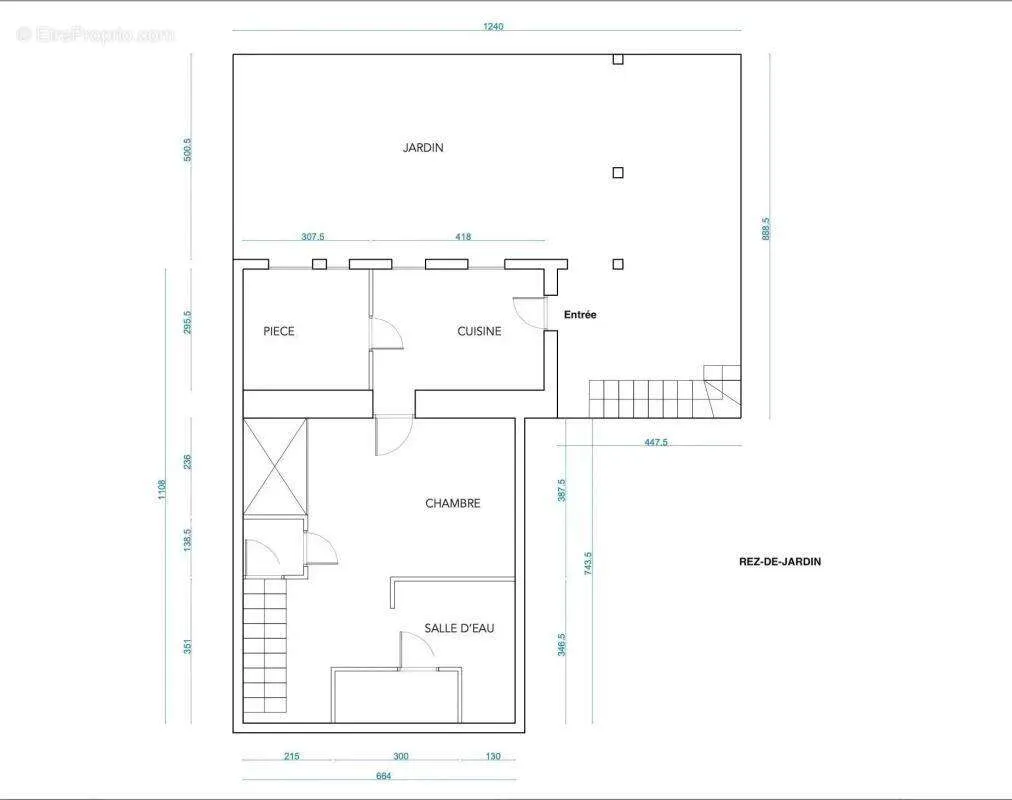 Plan - Maison de Ville 7 Pièces avec Jardin au Calme à Saint-Denis
