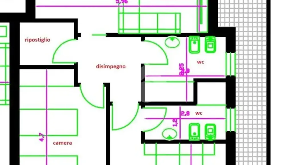 Plan - Eco-Friendly Apartment with Terrazzo in Maddaloni