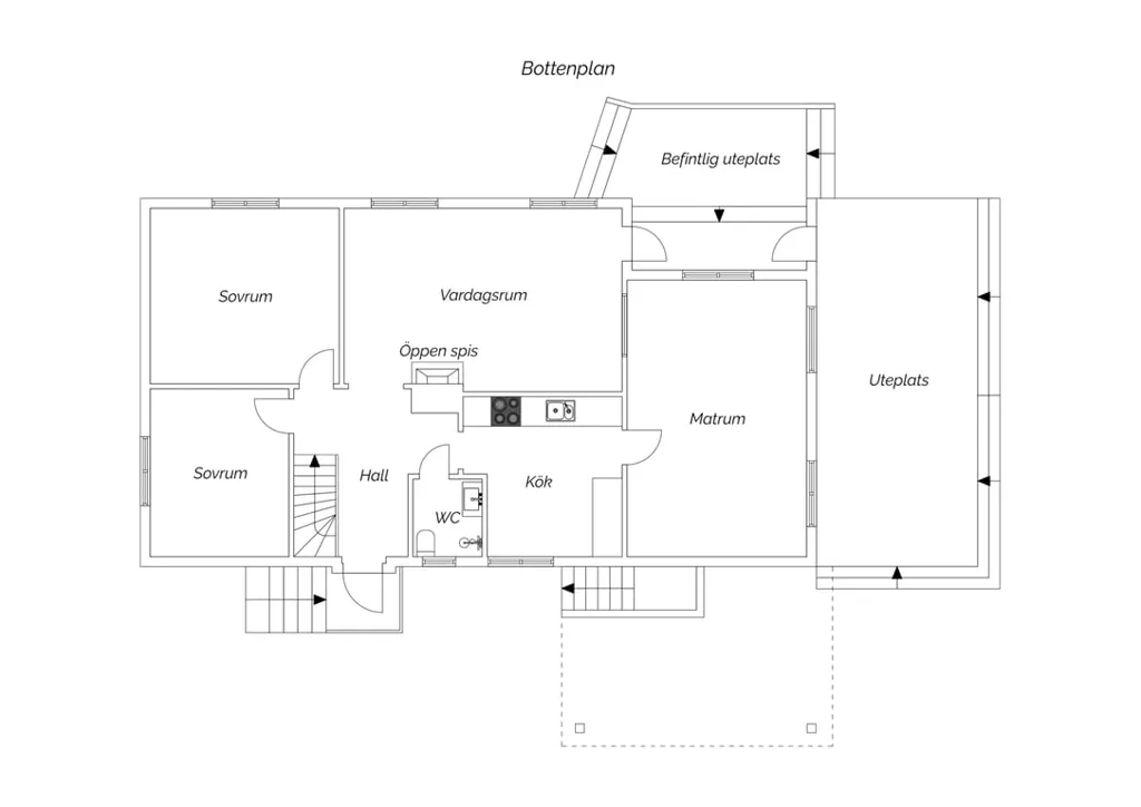 Plaan - 1-Storey Villa with Garden in Älvsjö
