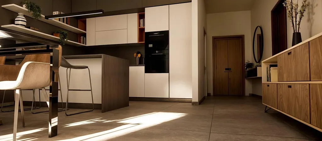 Köök - Modern Apartment with Balcony in Mantua