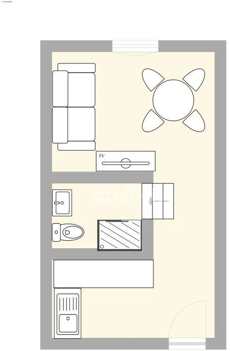 Floor Plan - Studio with Sea Proximity in Royan Centre