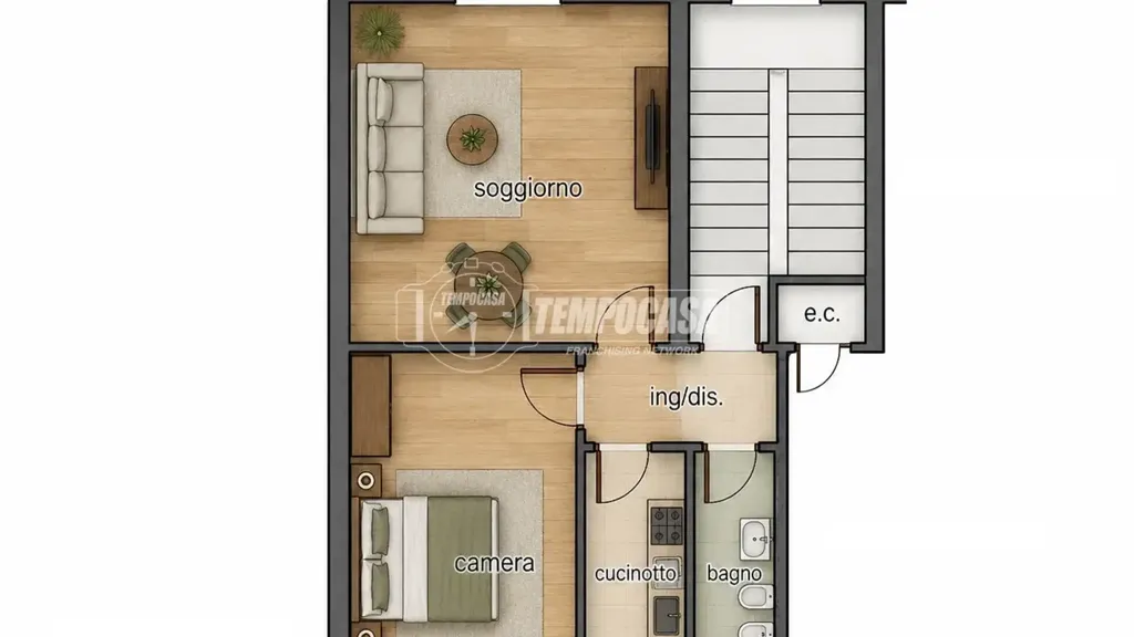 Plaan - Brightly Lit Two-Bedroom in Novate Milanese