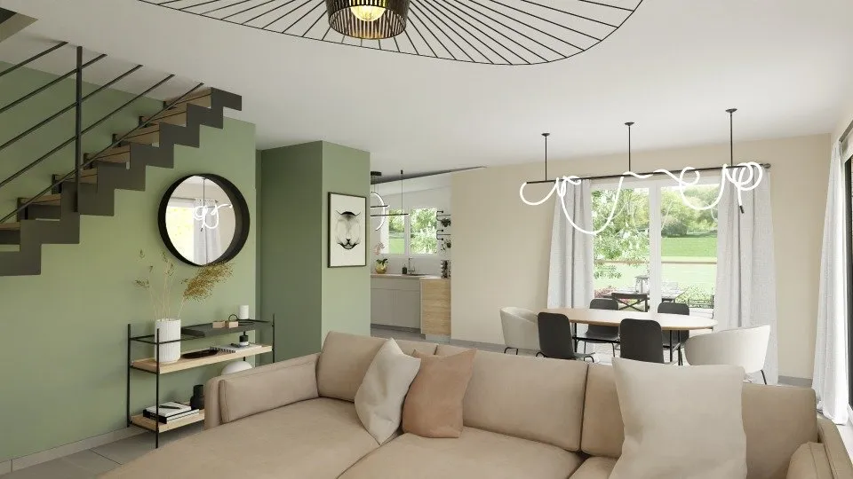 Séjour - Maison à Construire avec Jardin aux Iffs
