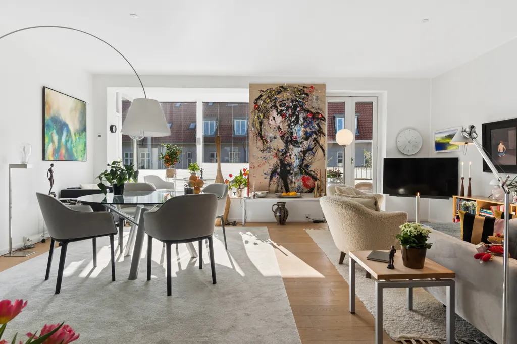 Living Room - Apartment with Balconies in Hellerup