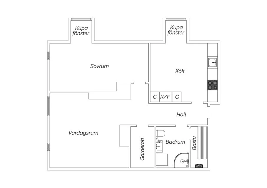 Floor Plan - Charming Two-Bedroom Flat with Balcony in Central North