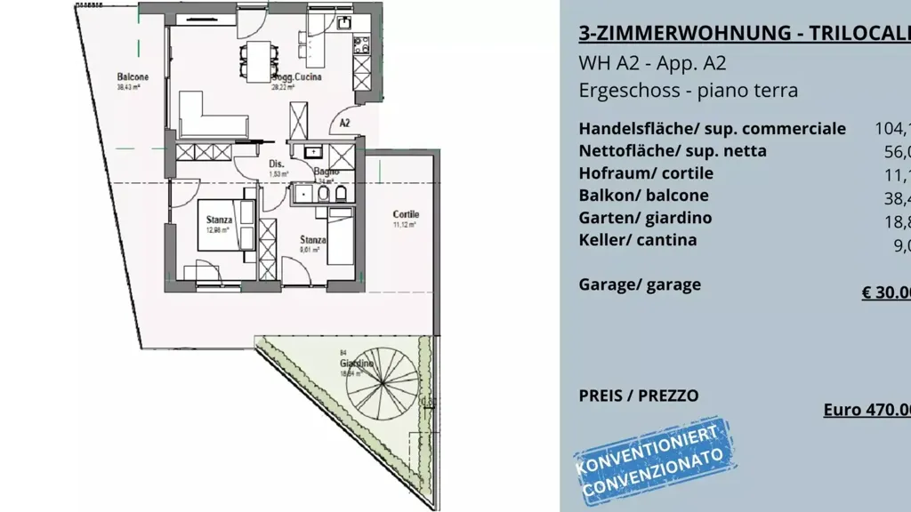 Plaan - Modern Trilocale with Terrace in Montagna