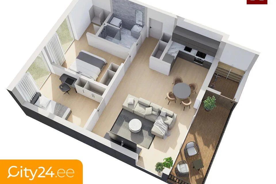 Appartement 3 pièces à Salaspils