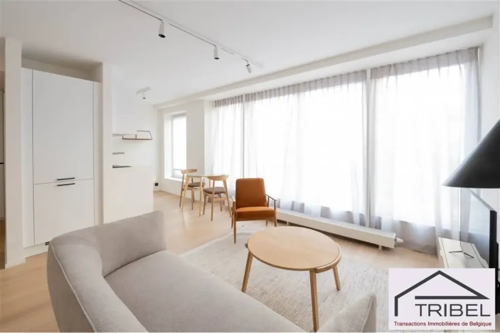 Séjour - Appartement Meublé Rénové au Béguinage, Bruxelles