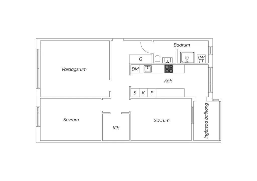 Plaan - Apartment with West-Facing Balcony in Kalmar