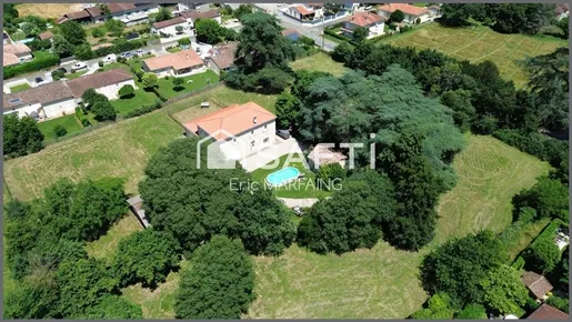 Aerial - Historic House with Countryside View in Condom