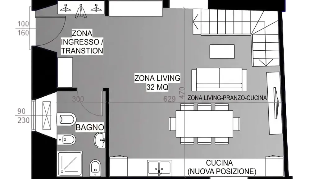Plan - Rustic Bilocale with Garden in Cremella