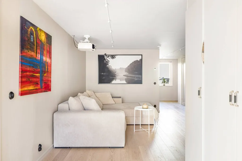 Living Room - Modern Apartment with Mälaren View in Mälarhöjden