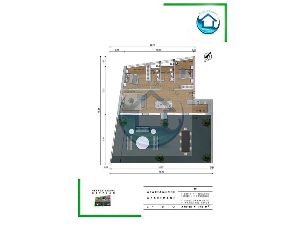 Plan - Luxury 3-Bed Flat with Terrace in Castelo, Sesimbra
