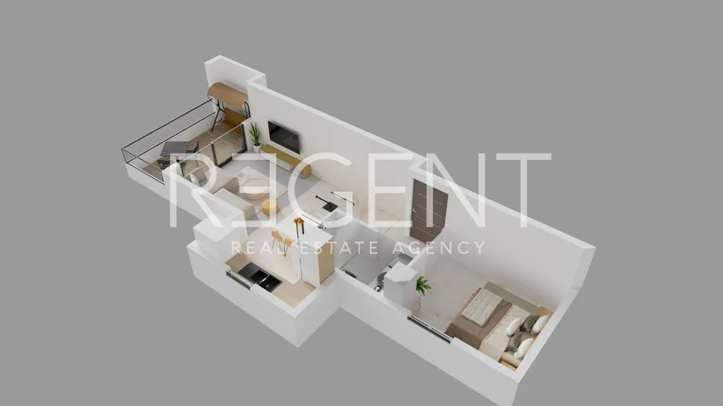 Plan - Two-Bedroom Apartment with Terrace in Podgora