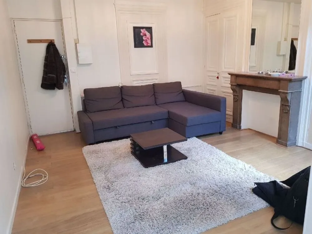 Living Room - 2-Bedroom Apartment with Balcony in Lille