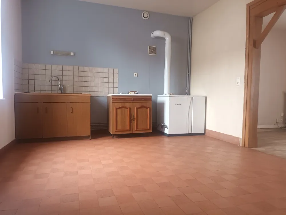 Köök - Charming Townhouse with Garden in Sourdeval
