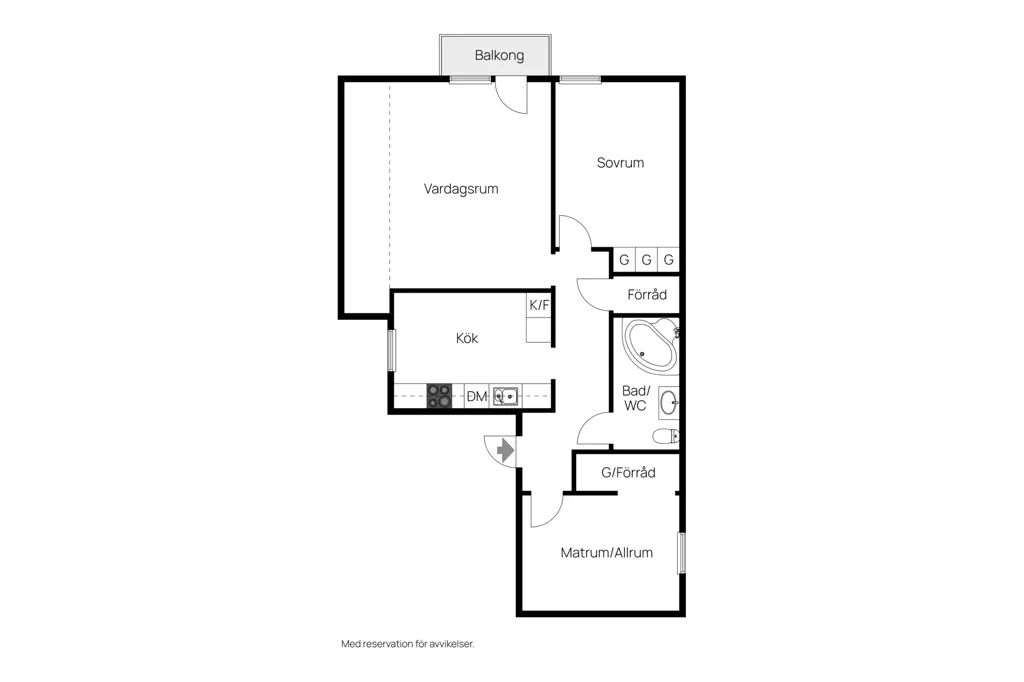 Plaan - Charming Loft with Balcony in Borås